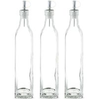 3x Glazen azijn/olie flessen met schenktuit 500 ml