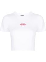 CHOCOOLATE t-shirt crop à logo imprimé - Blanc