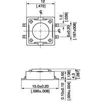 APEM DTSM-21N-V-B DTSM-21N-V-B Druktoets 12 V/DC 0.05 A 1x uit/(aan) Moment (l x b x h) 12 x 12 x 4.3 mm 1 stuk(s)