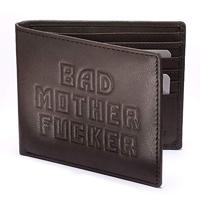 Bad Mother Fucker Wallet & GRATIS CREDIT CARD PORTEMONNE! - Bruin, echt leer, donkerbruin, Bi-Fold, Amerikaans