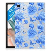 Siliconen Hoesje voor Samsung Galaxy Tab A8 2021/2022 Flowers Blue