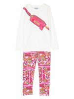 Moschino Kids legging à imprimé Teddy - Blanc