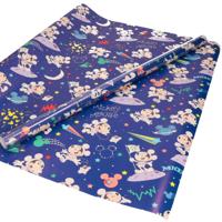 1x Inpakpapier/cadeaupapier Disney Mickey Mouse donkerblauw 200 x 70 cm op rol   -