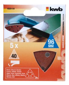 kwb 492800 Deltaschuurpapier Korrelgrootte 40, 120, 240 (Ø) 93 mm 5 stuk(s)