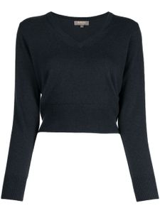 N.Peal pull crop en maille fine - Bleu