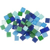 395x stuks Mozaiek tegels kunsthars groen/blauw 5 x 5 mm   -