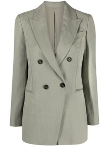 Brunello Cucinelli blazer à boutonnière croisée - Vert