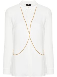 Elisabetta Franchi blouse à détail de chaîne - Blanc