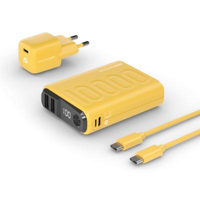 RealPower PB-10000 Power Pack Powerbank 10000 mAh Li-ion USB, USB-C Geel