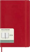 Moleskine 12 Monate Wochen Notizkalender 2026, Large/A5, 1 Wo = 1 Seite, rechts linierte Seite, Weicher Einband, Scharlachrot