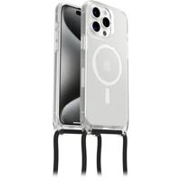 OtterBox React Necklace hoesje met MagSafe voor iPhone 15 Pro Max, ultradunne beschermhoes met verstelbare en afneembare kettingriem, getest volgens militaire standaard, Transparent