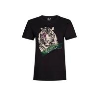 Pinned by K T-shirt Rebel Tiger met printopdruk zwart