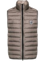 Stone Island gilet matelassé à patch Compass - Marron