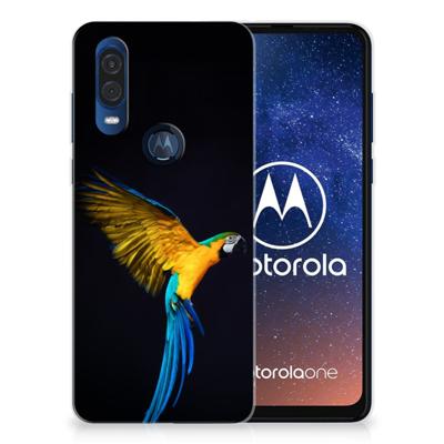 Motorola One Vision TPU Hoesje Papegaai Motorola One Vision TPU Hoesje Papegaai