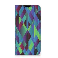 Apple iPhone 14 Plus Stand Case Abstract Green Blue - thumbnail