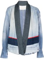 Greg Lauren veste en jean à design patchwork - Bleu - thumbnail