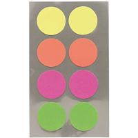 Hobby stickers - 32x stuks - D25 mm - neon kleuren ronde stickers - Kantoor stickers - Scrapbook