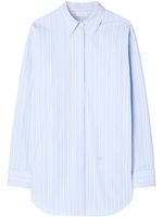 Off-White chemise en popeline à fines rayures - Bleu