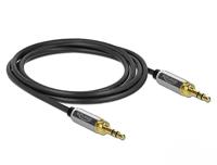 DELOCK jack-kabel 3,5 mm 3-pins stekker naar stekker met schroefadapter 1 m