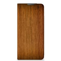 Motorola Moto E20 Book Wallet Case Donker Hout - thumbnail