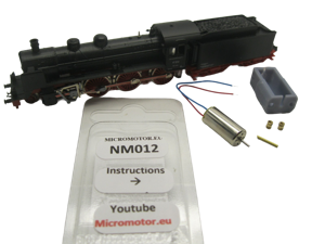 micromotor NM012 N ombouwkit voor minitrix BR 17.2 DRG, DRG 17.4, BR 14.1 DRG,K.P.E.V. u.a.