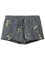 Miu Miu short en coton à fleurs brodées - Gris