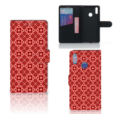Huawei Y7 (2019) Telefoon Hoesje Batik Rood Huawei Y7 (2019) Telefoon Hoesje Batik Rood