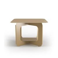 Gorillz Grado Bijzettafel, goud, stabiele multifunctionele tafel van metaal, minimalistische woonkamertafel, modern nachtkastje, kleine tafel met plank, metalen tafel voor de woonkamer