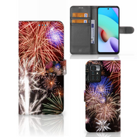 Xiaomi Redmi 10 Wallet Case met Pasjes Vuurwerk - thumbnail