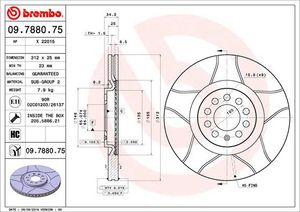 Remschijf BREMBO, Remschijftype: Gespleten: , u.a. für VW, Audi, Seat, Skoda