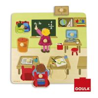 Goula vormenpuzzel Op School junior 28 cm hout 7 stukjes