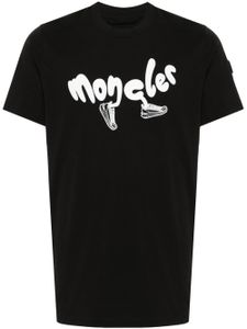 Moncler t-shirt en coton à logo imprimé - Noir