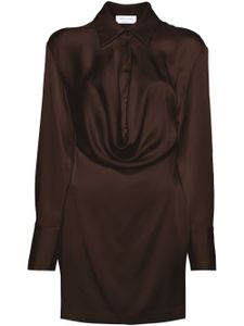 Blumarine robe-chemise satiné courte - Marron