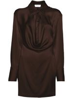 Blumarine robe-chemise satiné courte - Marron - thumbnail