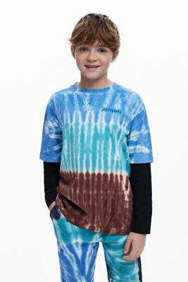 Tie-Dye T-shirt met laagjeslook - BLACK - 13/14 Tie-Dye T-shirt met laagjeslook - BLACK - 13/14