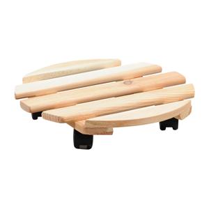 Kesper Plantenpot trolley - hout - lichtbruin - rond - 35 x 35 cm -  max 100 kilo   -