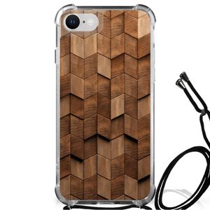 Stevig Telefoonhoesje voor iPhone SE 2022 | 2020 | 8 | 7 Wooden Cubes