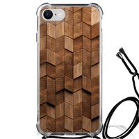 Stevig Telefoonhoesje voor iPhone SE 2022 | 2020 | 8 | 7 Wooden Cubes - thumbnail