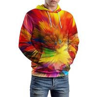 Grafisch Voor heren Modieus 3D-afdrukken Trui met capuchon Vakantie Streetwear Hoodies Rood Capuchon Opdrukken Fleece Winter Lente Herfst Ontwerper Sweatshirt met capuchon Lightinthebox