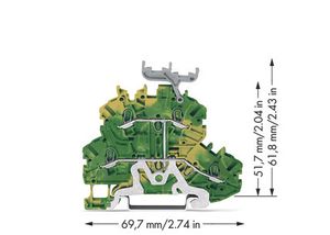 WAGO 2000-2237 Aardklem 2-etages 3.50 mm Spanveer Toewijzing: Terre Groen, Geel 1 stuk(s)