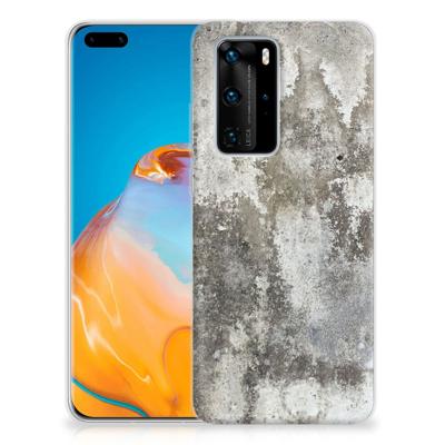 Huawei P40 Pro TPU Siliconen Hoesje Beton Print Huawei P40 Pro TPU Siliconen Hoesje Beton Print