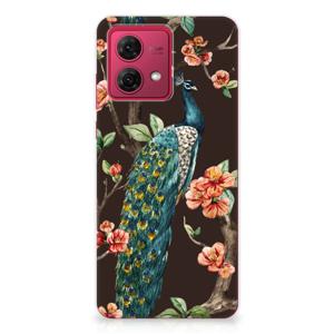 Motorola Moto G84 TPU Hoesje Pauw met Bloemen