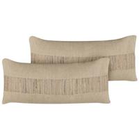 Beliani - LUINA - Sierkussen set van 2 - Beige - 45 x 45 cm - Jute - thumbnail