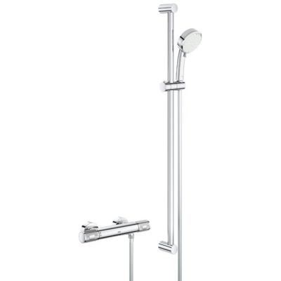 Doucheset Grohe Grohtherm 1000 Performance Opbouw Rond Glans Chroom Hartafstand 15cm Thermostaatkraan Glijstang 90cm Handdouche 2 Standen Doucheset Grohe Grohtherm 1000 Performance Opbouw Rond Glans Chroom Hartafstand 15cm Thermostaatkraan Glijstang 90cm Handdouche 2 Standen