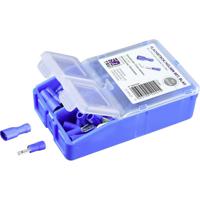 TRU COMPONENTS Assortiment kabelschoenen 2,8x0,8 mm 1.5 mm² 2.5 mm² Blauw 140 stuk(s)