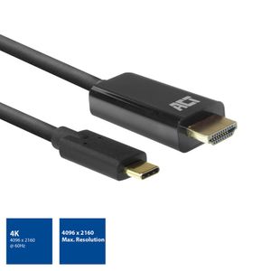 ACT Connectivity USB-C naar HDMI kabel, 2,0 meter kabel 4K