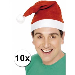 Kerstmutsen aanbieding 10 stuks   -