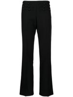 Stella McCartney pantalon brodé à taille basse - Noir