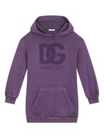 Dolce & Gabbana Kids robe-hoodie à logo imprimé - Violet - thumbnail