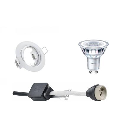 Philips - Led Spot Set - Corepro 830 36d - Gu10 Fitting - Inbouw Rond - Mat Wit - 4.6w - Warm Wit 3000k - Kantelbaar